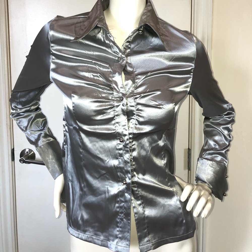 Silver Satin Shirt